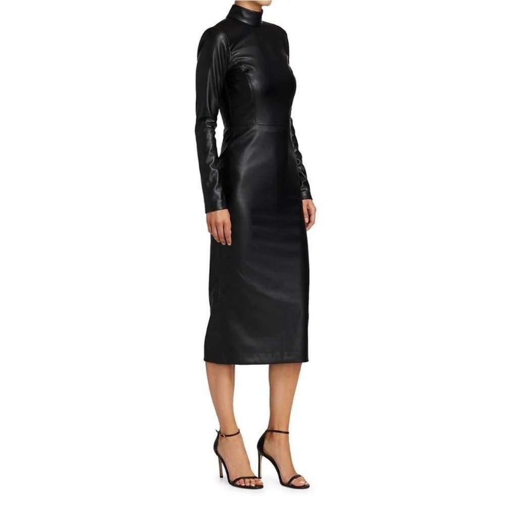 Alice and Olivia Delora Vegan Leather Bodycon Dress